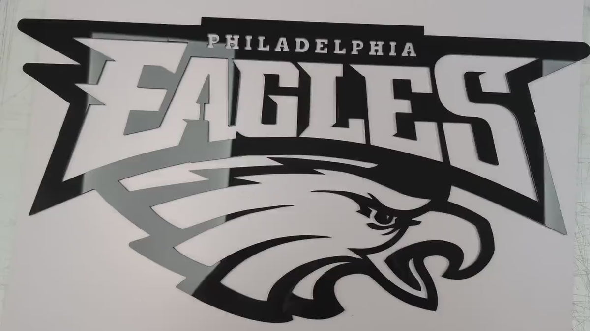 Philadelphia Eagles Wall Art | Black Acrylic NFL Logo Decor | 3D Football Sign for Man Cave | Game Room Wall Decoration | Eagles Fan Gift