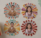 Personalized Birthday Stickers with Photo, Custom Birthday Stickers, Retro Party Favor Labels, Cup Stickers, Custom Photo Stickers