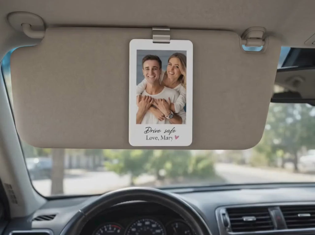 Drive Safe Car Accessories, Personalized Car Decor, Custom Photo Car Visor Clip, Acrylic Driver Gift, Car Charm, Husband Gift, Gifts for him