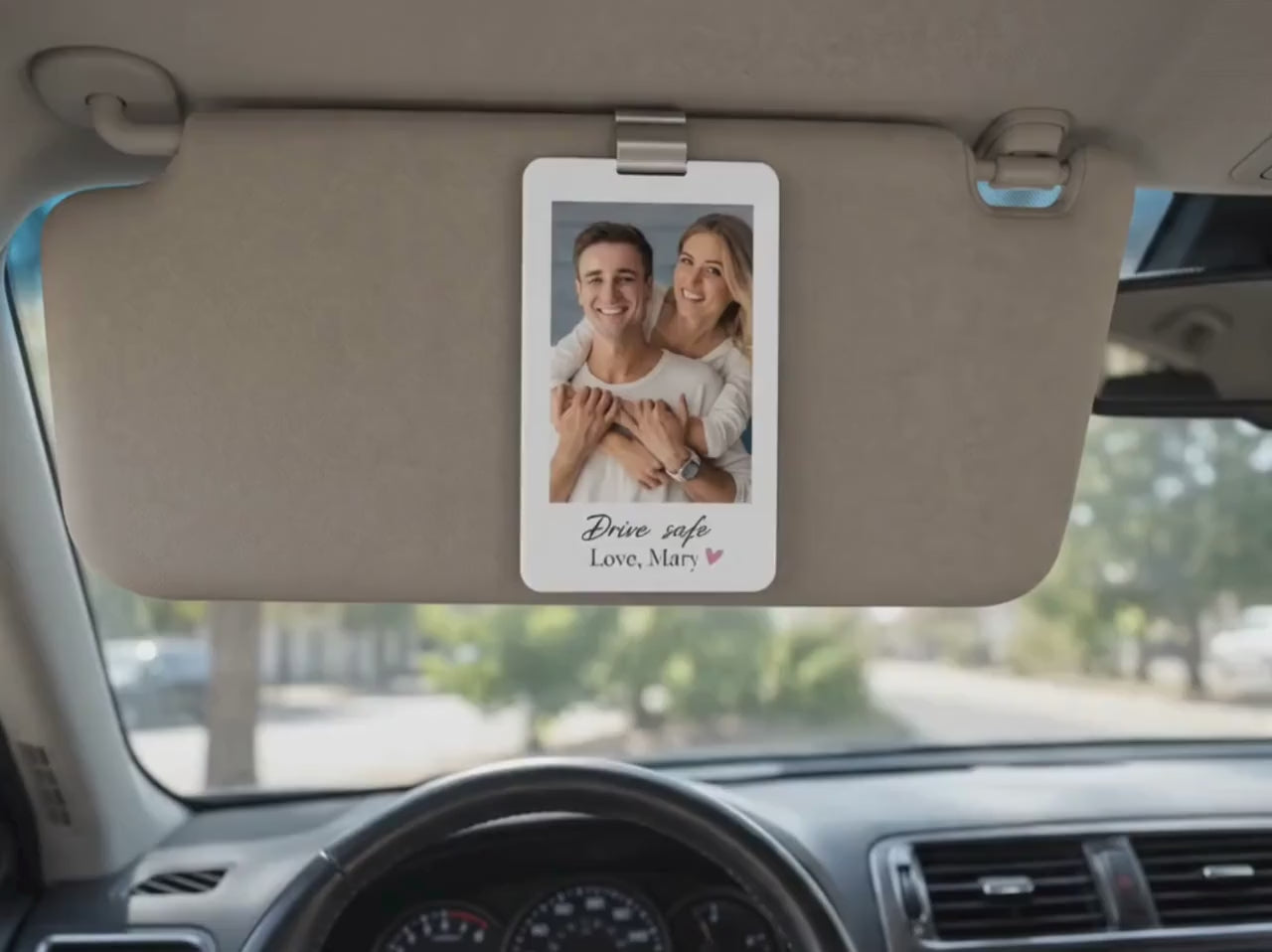 Drive Safe Car Accessories, Personalized Car Decor, Custom Photo Car Visor Clip, Acrylic Driver Gift, Car Charm, Husband Gift, Gifts for him
