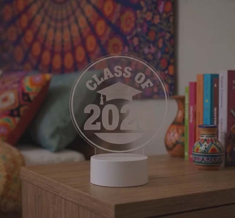 Class of 2026 Graduation Lamp: Personalized Acrylic Night Light Keepsake