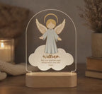Personalized Guardian Angel Night Light, Custom Name Acrylic Lamp, Christian Baby Gift, Baptism Christening Nursery Decor