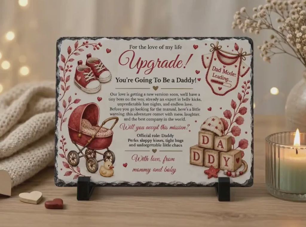 Pregnancy Announcement Stone Plaque for Husband, You’re Going To Be A Daddy Gift, New Dad Gift, Baby Reveal Keepsake for Dad