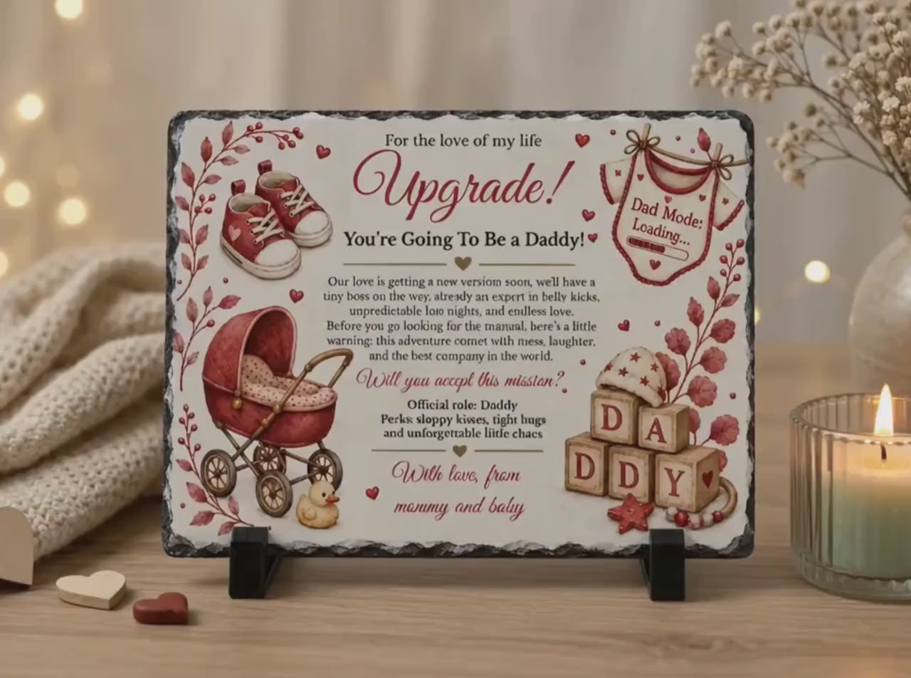 Pregnancy Announcement Stone Plaque for Husband, You’re Going To Be A Daddy Gift, New Dad Gift, Baby Reveal Keepsake for Dad