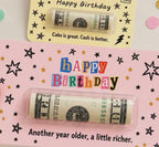 Birthday Money Holder Card with Clear Cash Dome, Funny Happy Birthday Card, Cash Gift for Teens and Adults, Choose Your Color and Phrase