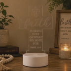 Custom Bible Verse LED Night Light: Christian Faith Cross