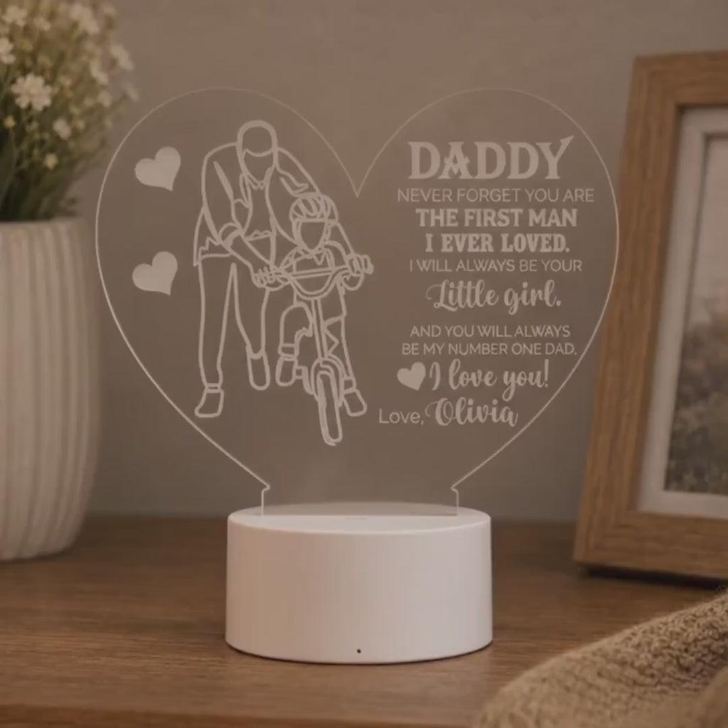 Personalized Daddy Night Light : Little Girl Little Boy