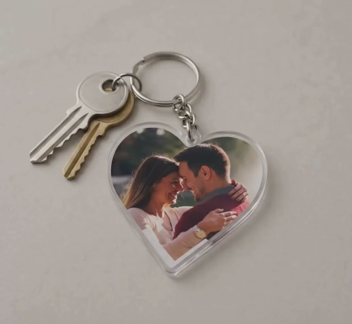Personalized Photo Keychain, Custom Heart Keychain, Picture Keychain, Couple Photo Gift, Best Friend Gift, Custom Acrylic Keychain