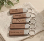 Personalized Wooden Keychain, Custom Laser Engraved Keychain, Wood Key Ring, Custom Logo Keychain, Dad Gift, Couple Gift, Housewarming Gift