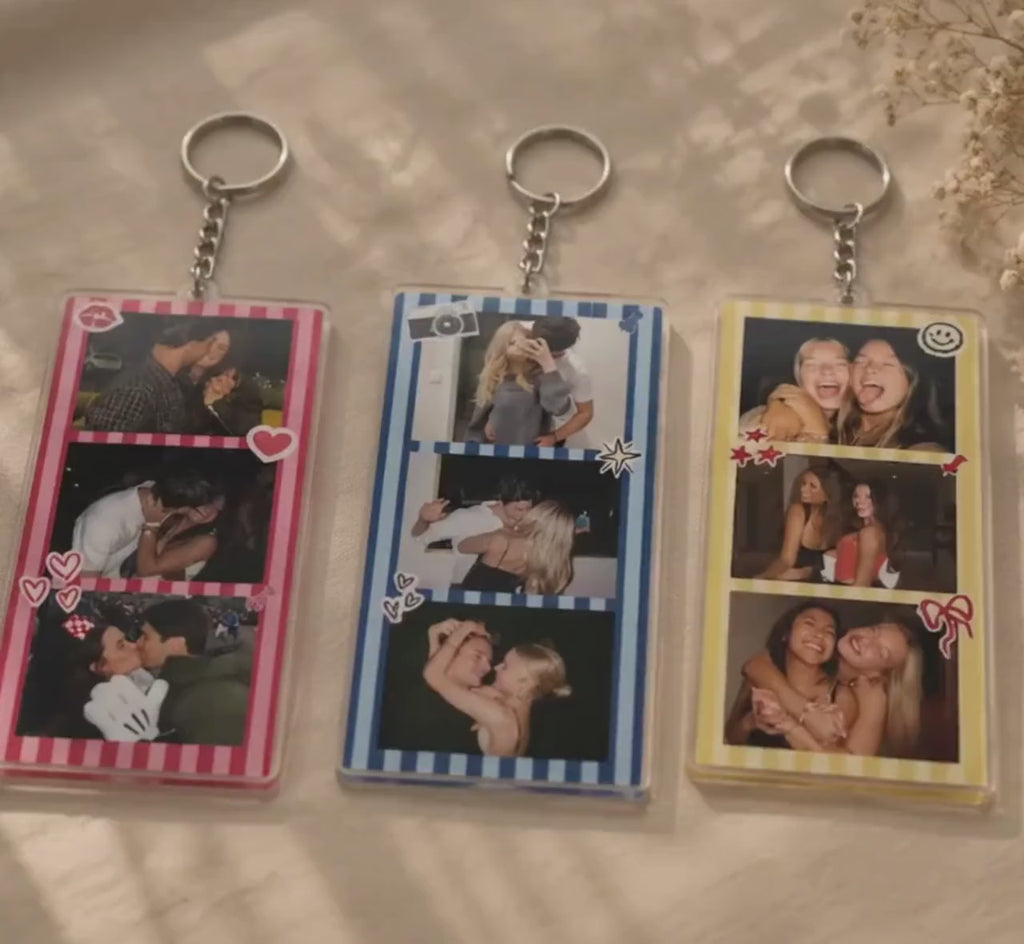 Personalized Photo Keychain, Custom Picture Keychain, 3 Photo Acrylic Keychain, Couple Gift, Best Friend Gift, Custom Photo Gift