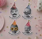 Personalized Birthday Stickers with Photo, Funny Custom Birthday Stickers, Waterproof Cup Stickers, Custom Photo Party Stickers
