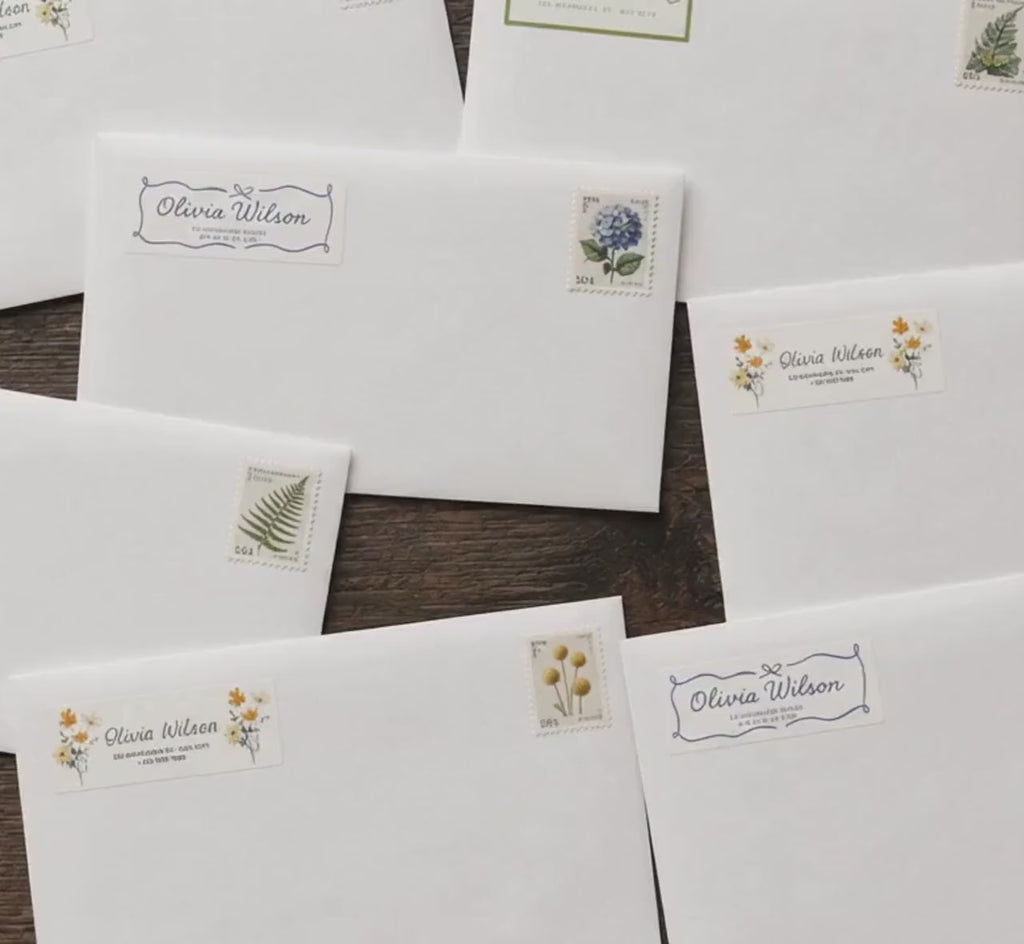 Personalized Return Address Labels, Custom Floral Address Stickers, Envelope Labels, Wedding & Thank You Mail, 27 Per Sheet