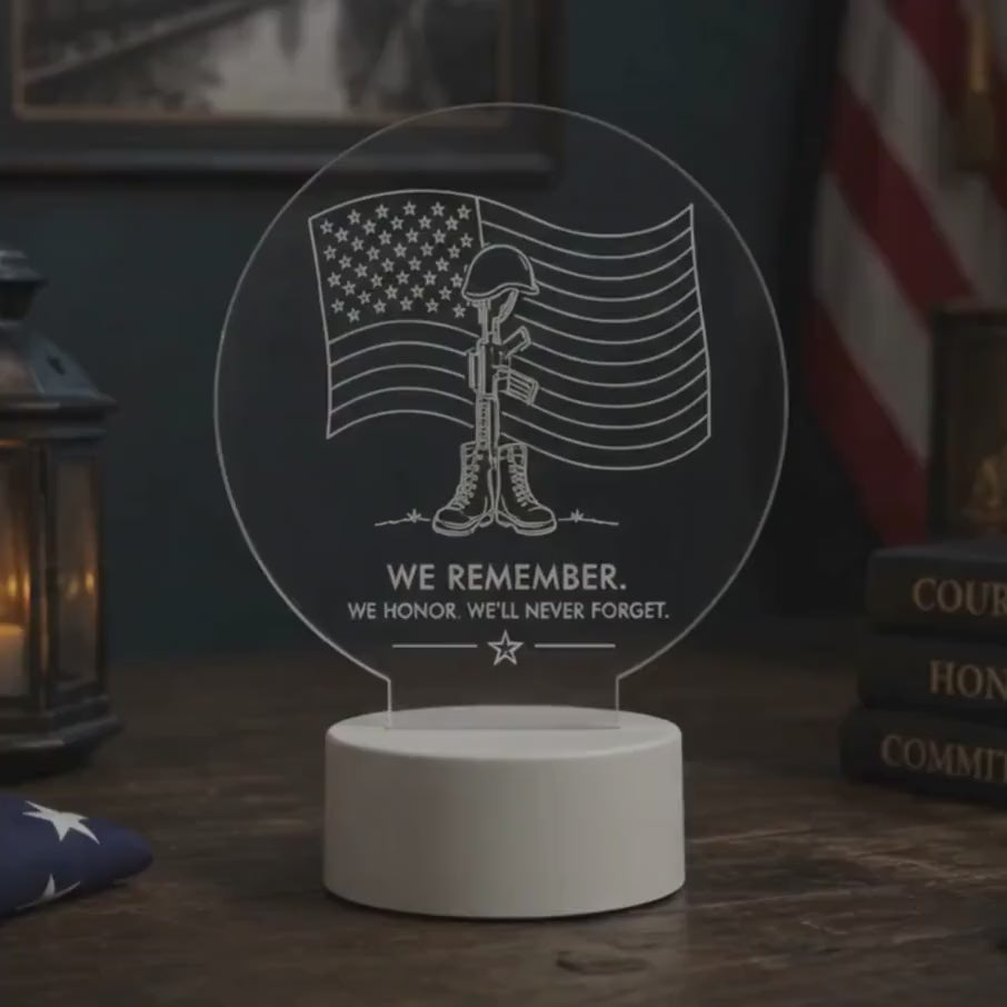 Military Memorial LED Light: We Honor, We’ll Never Forget
