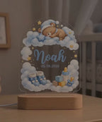 Personalized Baby Boy Night Light, Custom Name Nursery Lamp, Teddy Bear LED Lamp, Baby Shower Gift, Gitf for Baby, Bedroom Decor