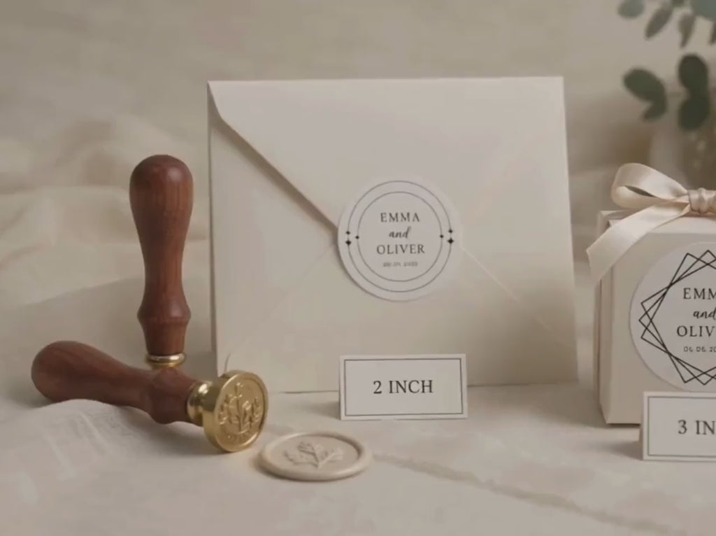 Personalized Wedding Stickers, Wedding Favor Labels, Envelope Seal, Gift Box Sticker, Wedding Date Label