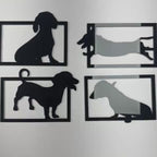 Dachshund Silhouette Wall Art – Black Acrylic Wiener Dog Decor Set